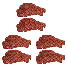 6 Pièces Artificielle PVC Steak Simulation Modèle Alimentaire Cuit Rôti de Boeuf Viande Maison Cuisine Marché Affichage Photographie Accessoires