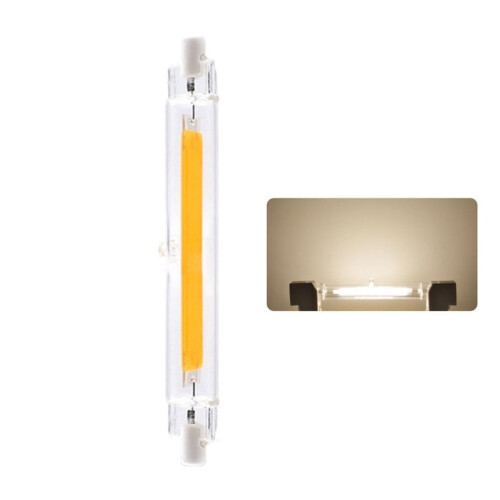 Pacote com 2 lâmpadas de LED COB R7S para projetor, 5W, dimerizáveis, 78mm e 118mm
