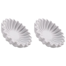 2X Fluted Ruffle Decorative Bowl - Home Decor Accents for Living Room Styling Coffee Table Bookshelf and Console Small-A