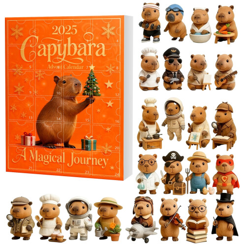 Ακρυλικά Στολίδια για το Ημερολόγιο Advent Capybara 24 Τεμάχια