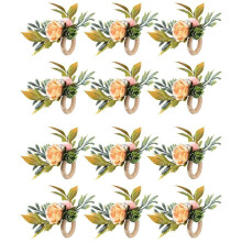 Serviettenringe, Set mit 12 Blumen-Serviettenhaltern mit Perlen-Tischringen für Hochzeit, Party, Weihnachten, Urlaub