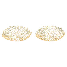 2X Metal Fruit Bowl Ornaments Home Coffee Table Dining Table Fruit Basket Model Room Hotel Crafts Soft-Mounted