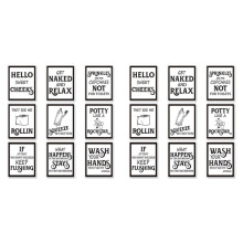 18 Pieces Bathroom Wall Art Wall Decor, Funny Vintage Bathroom Sign Bathroom Posters for Wall Restroom Bathroom Decor