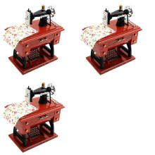 3X Plastic Sewing Machine Style Music Box Hand Crank Vintage Music Boxes Festival Gift New Year Gift Birthday Gifts