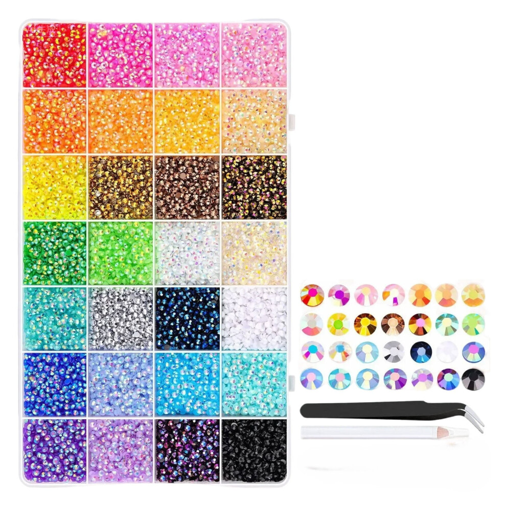 30000 pcs 3mm multicolour resin rhinestones kit