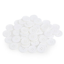 LOLIPPYY 50pcs White Resin Sewing Buttons for Crafting, Scrapbooking, Knitting, and Project Accessories