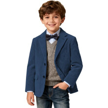 Boys Corduroy Blazer Jacket Retro Slim Fit Two-Button