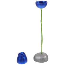 Caixa de anel em aço inoxidável azul para casamento ou pedido de casamento