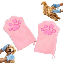 Paw Bathing Towel for Cats, Coral Fleece Pet Towel, Soft & Quick-Dry Paw Bathing Towel with Paw Print Design for Cats and Dogs