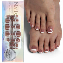 Pink Ombre Press-on Toenails for Women, Square, Lightweight, Perfect Fit, 12 Sizes, 120pcs Kit – Compatible with Baby Boomer Pink