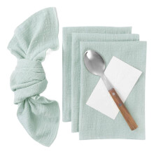 Servetter i bomull och linne, bohemisk stil, 4-pack, 30x30 cm