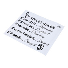 Toilet Rules Bathroom Removable Wall Sticker Vinyl & "Laundry Room" Laundry Room Decoration Carved Wall Stickers Black