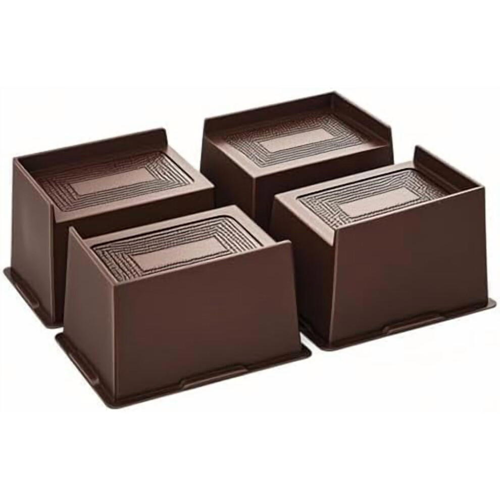 4" Heavy Duty Bed Risers (4-Pack, 6000 Lbs), Dark Brown Â Compatible With Couch, Sofa, Chair & Furniture 9083649294048
