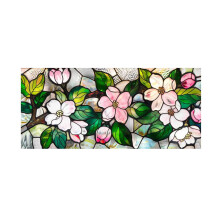 Retro Stained Glass Window Decorative Film, Colorful Floral Sun Blocking Removable Static Decal Window Decor For Bedroom Bathroom Living Room
