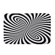 3D Optical Illusion Rug – Black & White Vortex Floor Mat, Compatible with Entryway, Bedroom, Living Room Decor