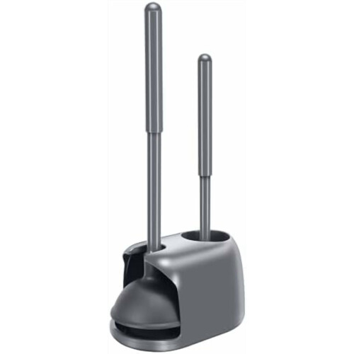 Ensemble brosse et ventouse de toilette avec support de rangement dissimulé