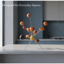 2026 New Exploding Fruit Bowl, Floating Art Display, 360 Ventilated Metal Stand, Handcrafted Modern Centerpiece for Kitchen & Dining Table –
