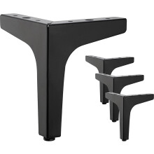 Kartonpackung mit 15 cm langen schwarzen Metall-Möbelfüßen - Geeignet für Schränke, Sofas, Couchtische, TV-Ständer und andere Möbelbeine.