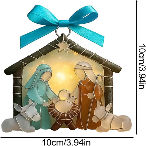 Weihnachtskrippe, Anhänger aus Treibglas, Küstenornament, 2D 1