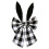 Easter Bunny Ears Wreath 16 inch black rustic buffalo plaid 2