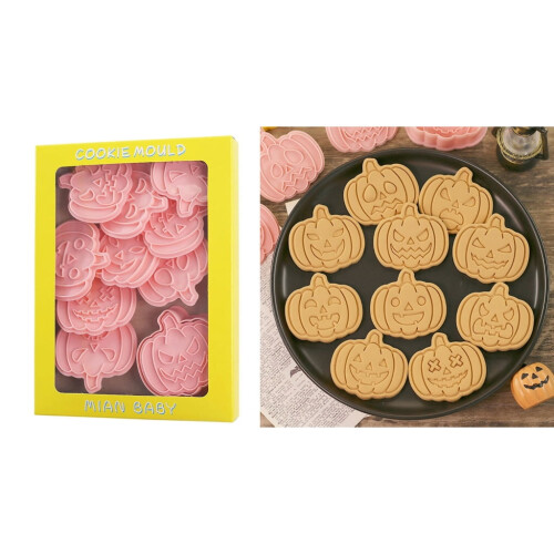 10Pieces Plastic Pumpkin Cookie Cutters Set for KidsHa110weenCookie Cutters 1