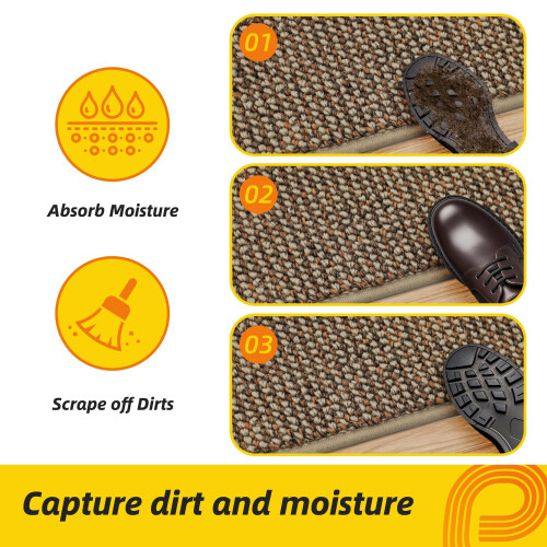 Πατάκι πόρτας Dirt Trapper 20x32 ίντσες, αντιολισθητικό πλενόμενο χαλί εισόδου, 2