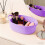 Cesto de armazenamento em algodão roxo trançado com alças 4