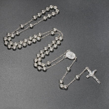 Chapelet catholique avec pendentif, cadeau religieux, bijou fantaisie pour femmes et hommes, 6 mm, B