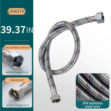 Tuyau de robinet tressé en acier inoxydable de 91 cm (36 po), raccord FIP 1/2 po x FIP 1/2 po, certifié cUPC, compatible avec les éviers standard