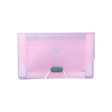 Chemise accordéon, chemise plastique 18 x 11 cm, format A6, avec pochettes, organiseur extensible à 7 pochettes, format portable, rose