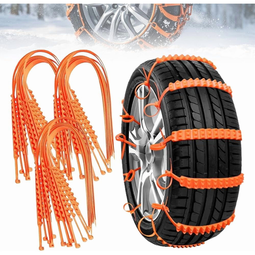 Universal Anti-Skid Snow Tire Chains, Emergency Traction Cables For Cars/Suvs/Trucks, Reusable Winter Safety Chains For Snow/Ice/Mud, Fits 175Â295Mm 9425574107251