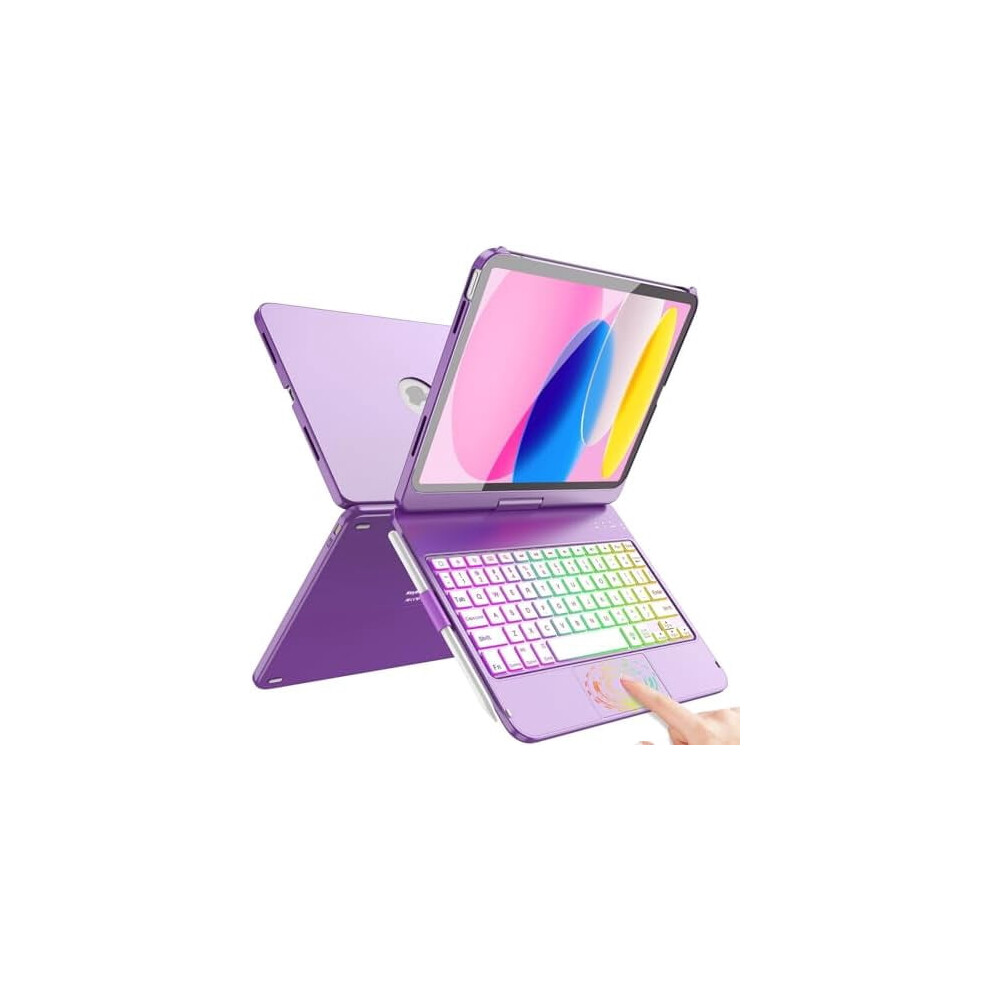 Touch Keyboard Case With 360 Rotate & Backlit For Compatible With Ipad 11Th Gen (2025) 11" & 10Th Gen (2022) 10.9", Multi-Touch Trackpad 9425574108241