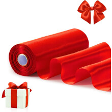 Rotes Satinband (20 cm x 20 m breit) für Geschäftseröffnungsfeiern, Schleifenzeremonien, Weihnachtsdekoration