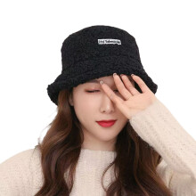 Winter bucket hats voor dames, behaaglijk pluche, imitatiebont, modieuze accessoires, visserspet, unisex dameshoeden en -petten, zwart