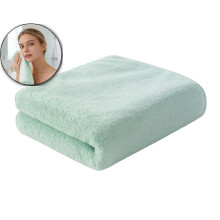 Coral Velvet Face Towel – 28.35 x 13.78 in Thickened, Ultra-Soft & Highly Absorbent Polyester Washcloth for Adults, Quick-Drying with Hanging Loop