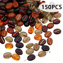 50/100/150/200 perline vintage in acrilico a forma di chicco di caffè in stile bohémien per la creazione di gioielli fai da te, bracciali, collane,