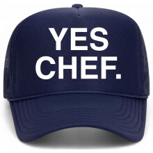 Yes Chef Truckerkeps | Matinfluencerbjörn Meme Roliga Drycker Cowboy Vintage | Premium Mesh Foam Snapback Keps För Herr & Dam Unisex