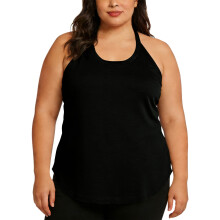 Canotta sportiva da donna taglie forti, casual, a tinta unita, con scollo rotondo, vestibilità ampia, traspirante e comoda, ideale per palestra,