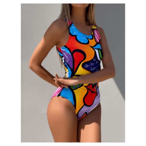 Abstracte print badpak voor dames