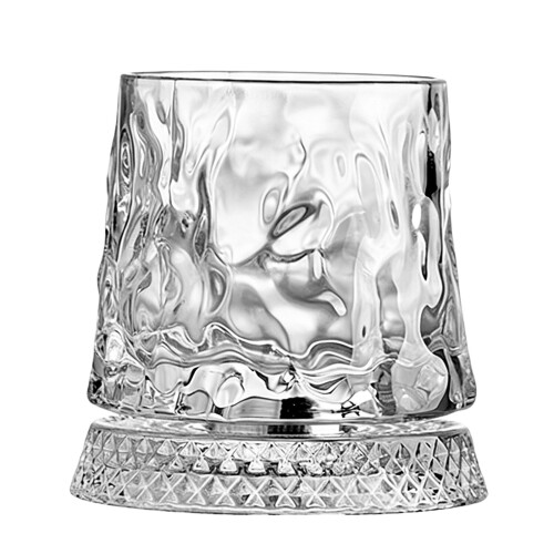Το περιστρεφόμενο ποτήρι ουίσκι G Water Ripple Design Crystal Craft260Ml ενισχύει την οπτική