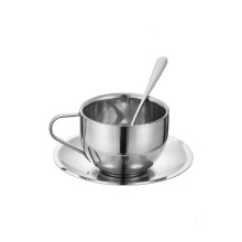 Praktisches Kaffeetassen- und Kaffeetablett-Set aus Edelstahl 304 mit Metallstruktur, geeignet für Zuhause, Büro und den Außenbereich