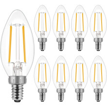 EnerYANTONtic Lighting B10 -kynttelikkölamput, 60 W:n vastaava valoteho, pehmeä valkoinen, 2700 K, 500 lumenia, E12-kanta, kattokruunuun sopiva