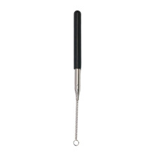 Bâton-jouet élastique rétractable pour chat, de 23 à 80 cm, avec anneau de suspension, en acier inoxydable, jouet interactif anti-stress, noir.