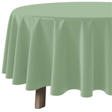 Nappe ronde en plastique vert sauge, 213 cm (84 pouces), imperméable et jetable, idéale pour les anniversaires, mariages et fêtes prénatales –