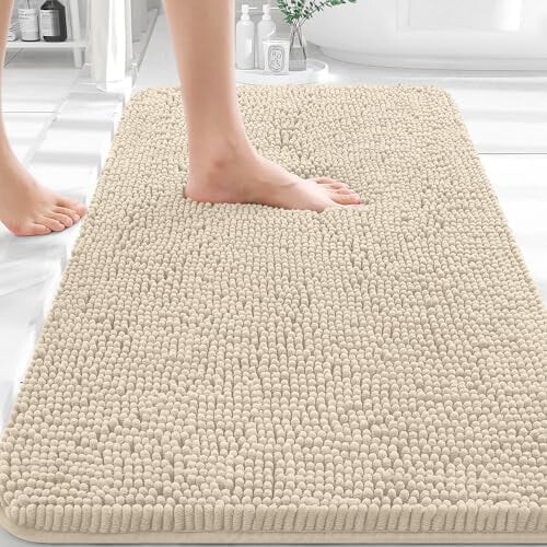 Tapete de banheiro 30x20 polegadas, macio e absorvente, em chenille.