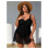 Women's Plus Size Black Skirted Bikini with Mesh Panel 1