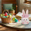 Easter Bunny Drawstring Candy Bag, Plush Rabbit Design, 14 5