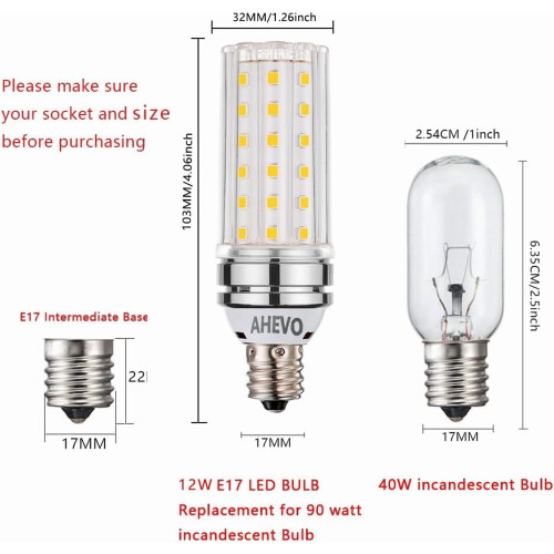 Λαμπτήρες E17 Απαλό Λευκό 3000K 12W 1200LM Ενδιάμεση Βάση 2