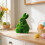 Artificial Moss Rabbit Figurine Decorative Statue 1pc 5