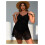 Women's Plus Size Black Skirted Bikini with Mesh Panel 3